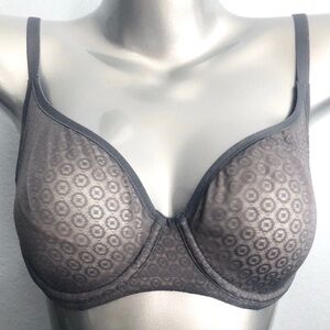 Victoria's Secret Gray Patterned Bra 38C Unlined